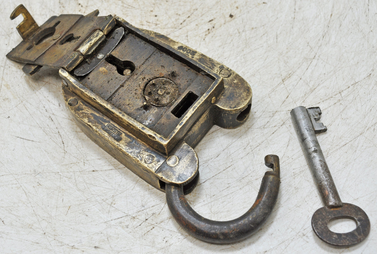 Antique Brass Large Size Pad Lock Original Old Hand Crafted Engraved