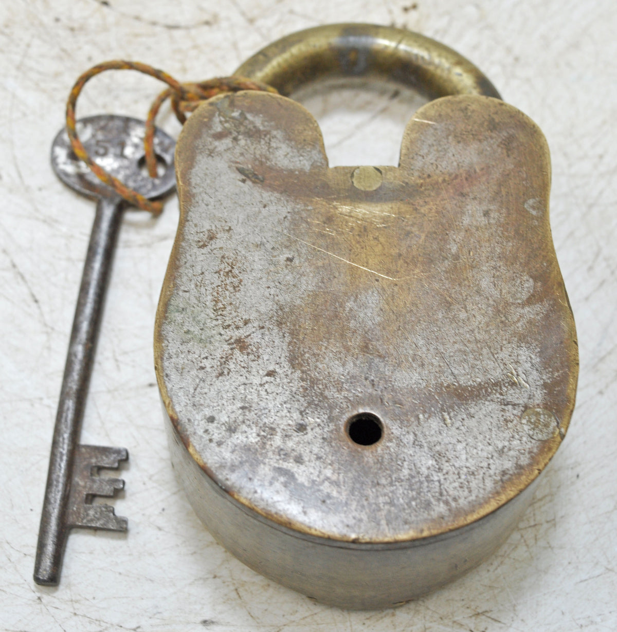 Antique Brass Pad Lock Original Old Hand Crafted Working With Key