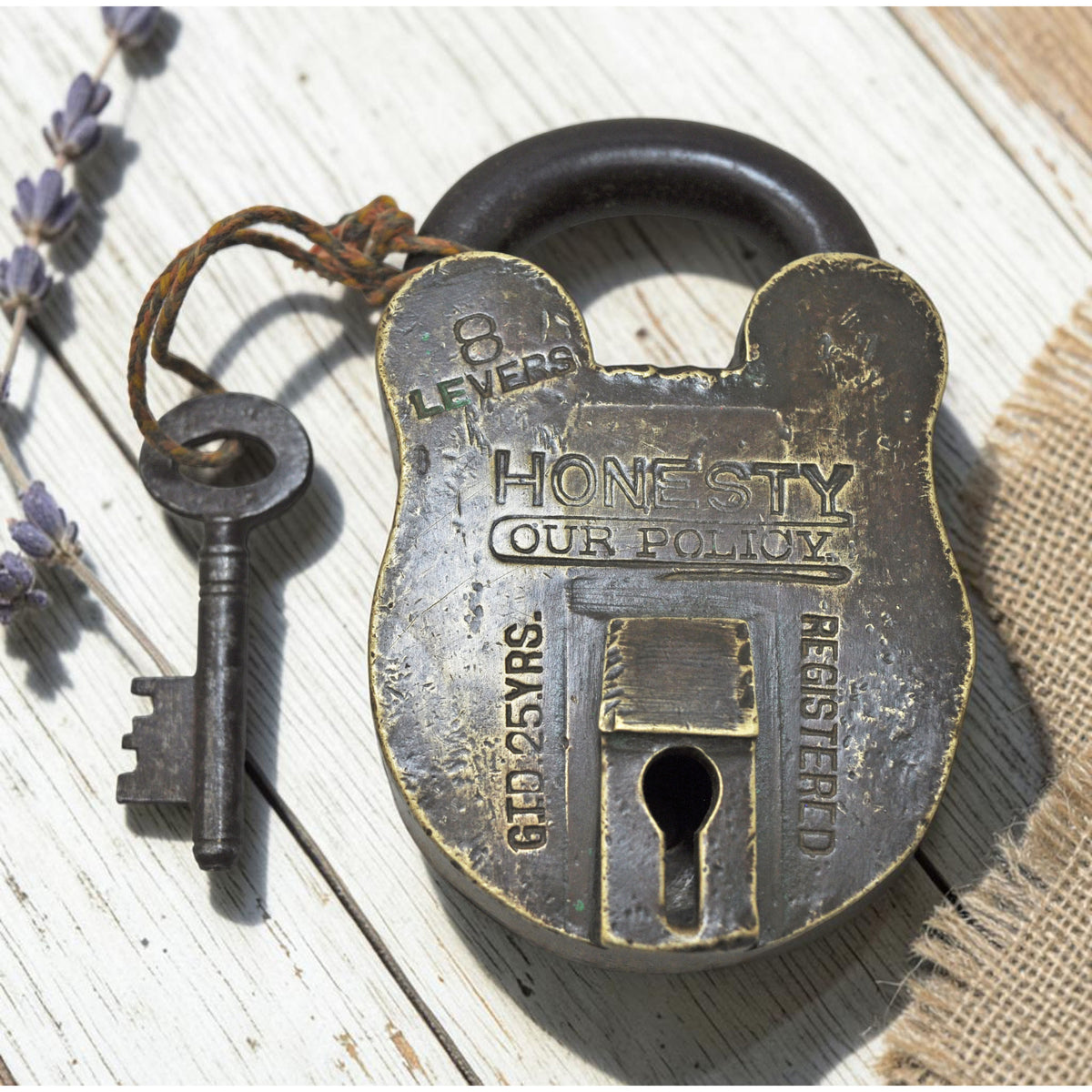 Antique Brass Pad Lock Original Old Hand Crafted Working With Key