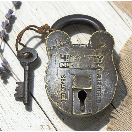 Antique Brass Pad Lock Original Old Hand Crafted Working With Key