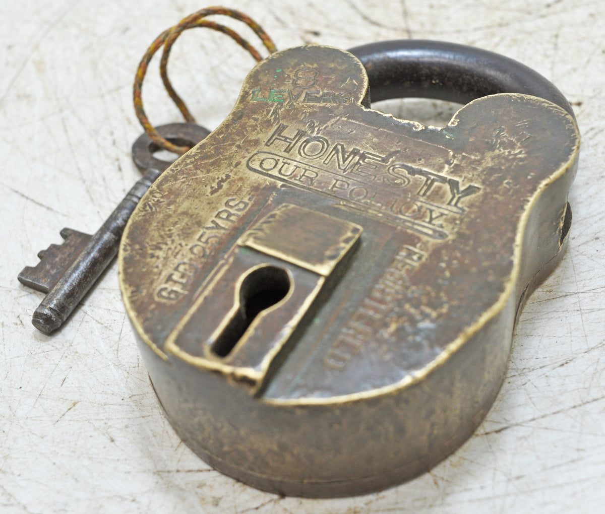 Antique Brass Pad Lock Original Old Hand Crafted Working With Key