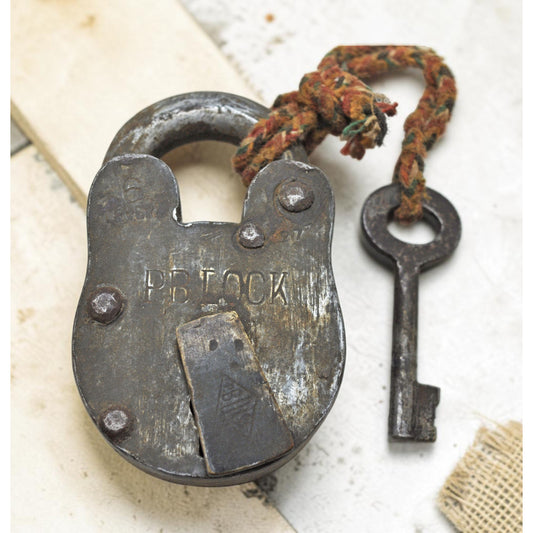 Antique Brass Pad Lock Original Old Hand Crafted Working With Key