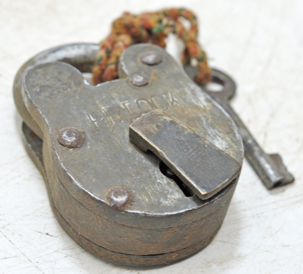 Antique Brass Pad Lock Original Old Hand Crafted Working With Key