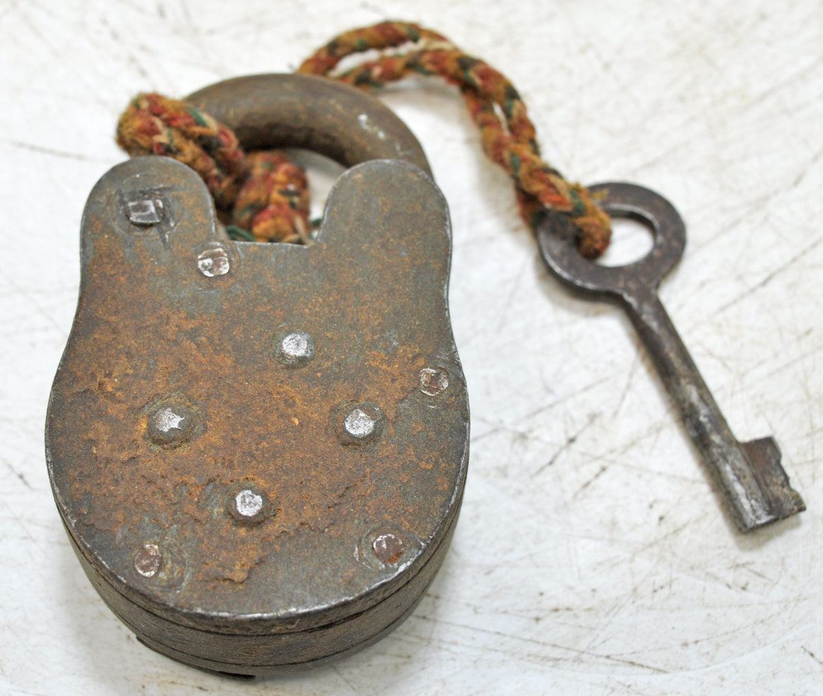 Antique Brass Pad Lock Original Old Hand Crafted Working With Key