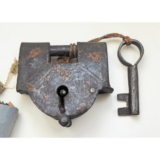 Antique Iron Strip System Pad Lock Original Old Hand Crafted