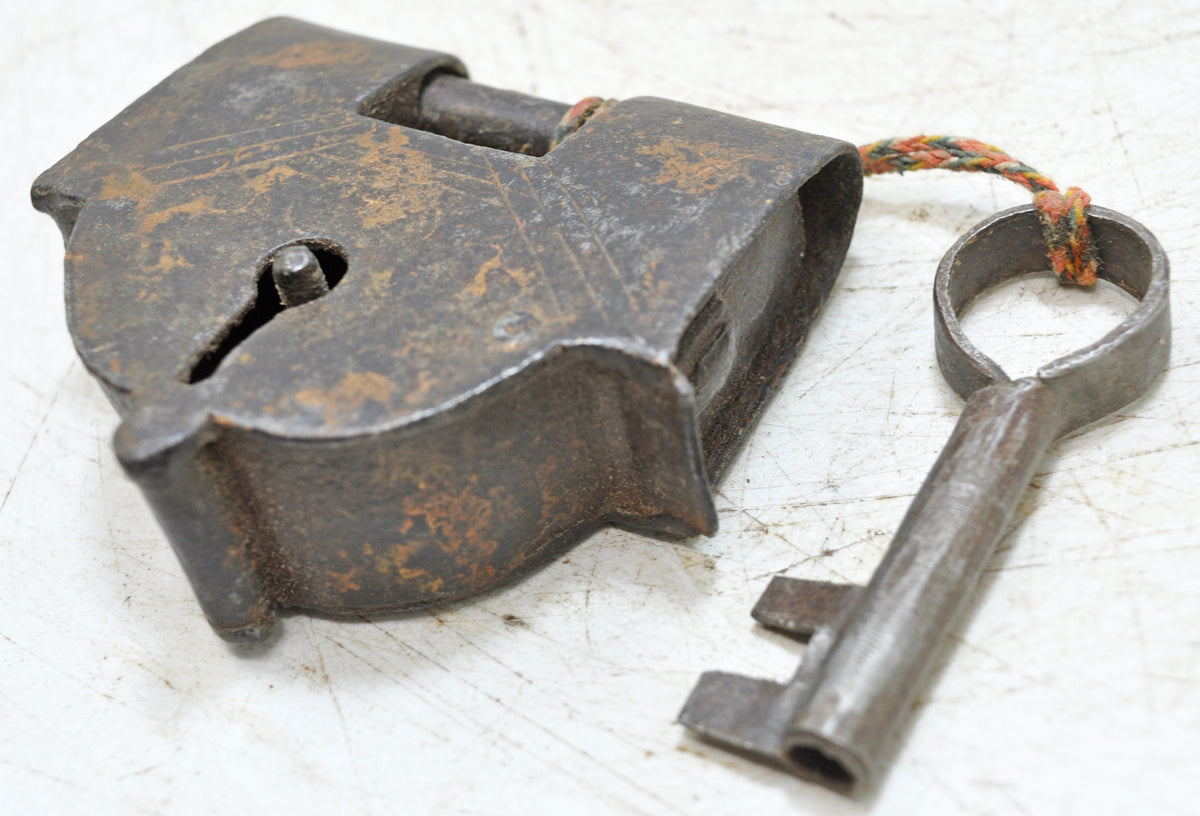 Antique Iron Strip System Pad Lock Original Old Hand Crafted