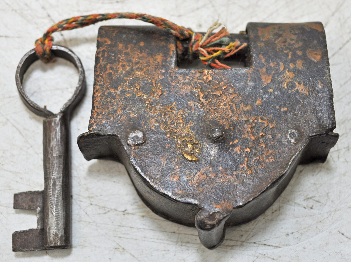 Antique Iron Strip System Pad Lock Original Old Hand Crafted