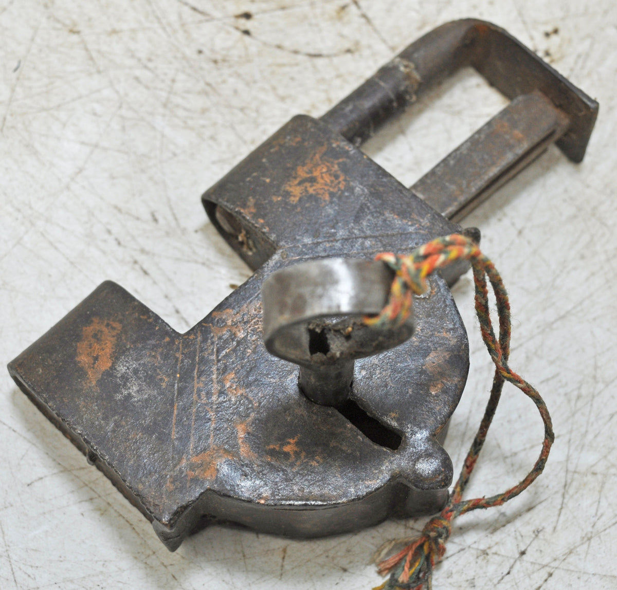 Antique Iron Strip System Pad Lock Original Old Hand Crafted