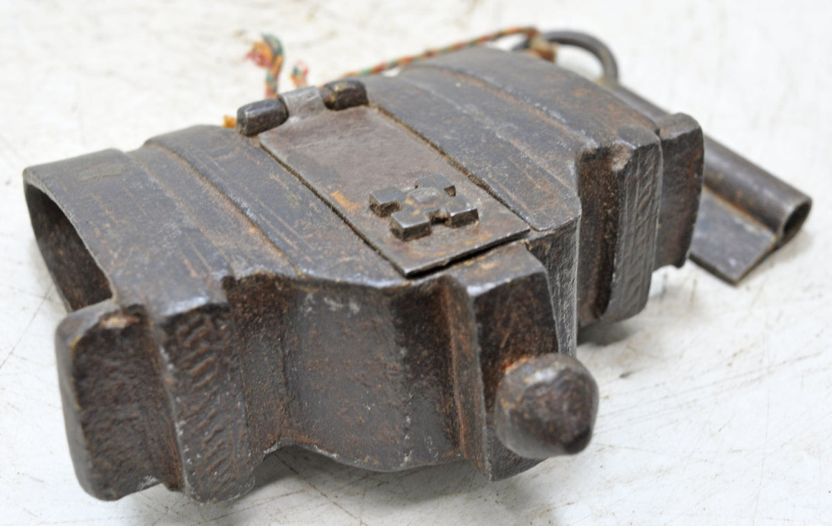 Antique Iron Large Size Pad Lock Original Old Hand Crafted Hidden Keyhole