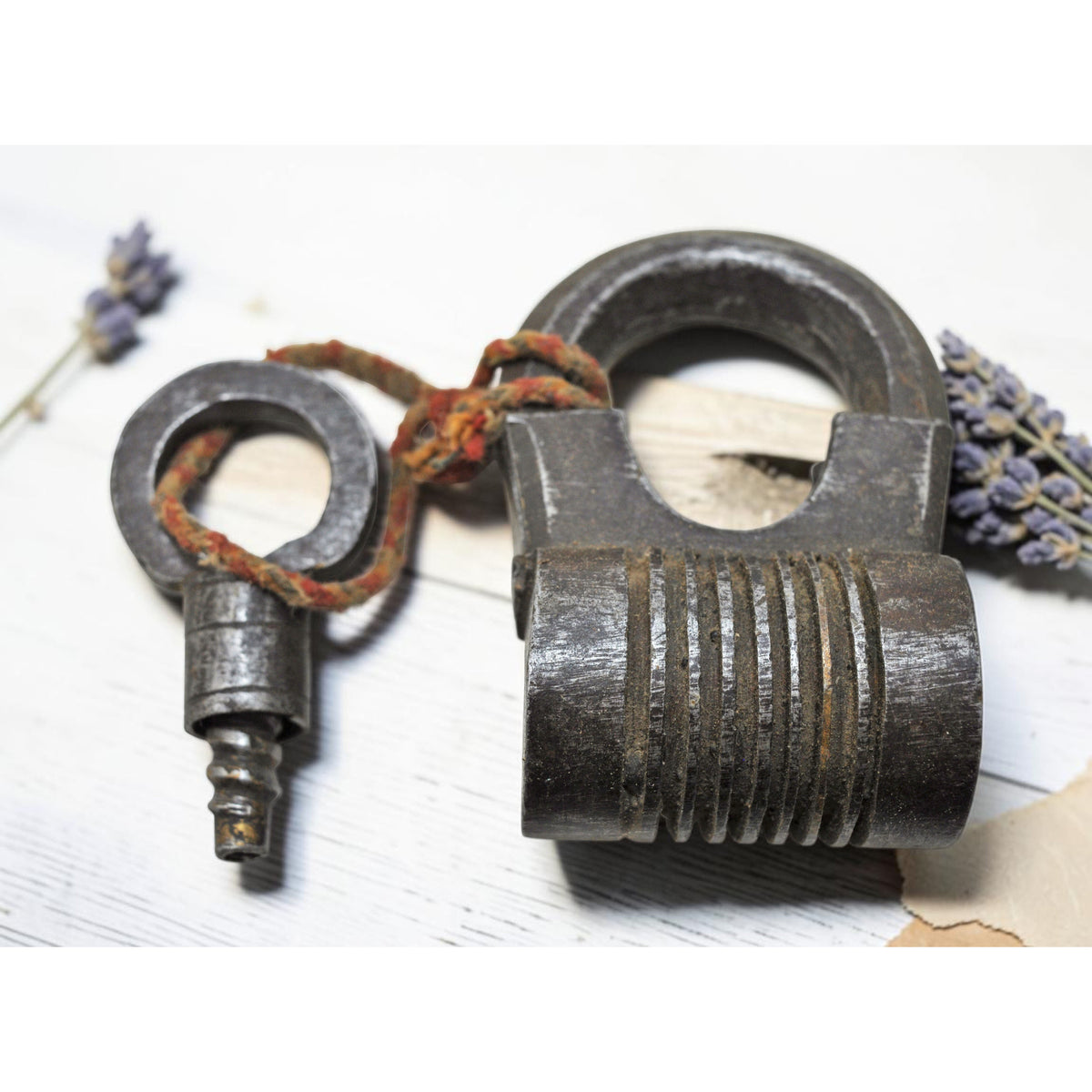 Antique Iron Spring Lever System Pad Lock Original Old Hand Crafted