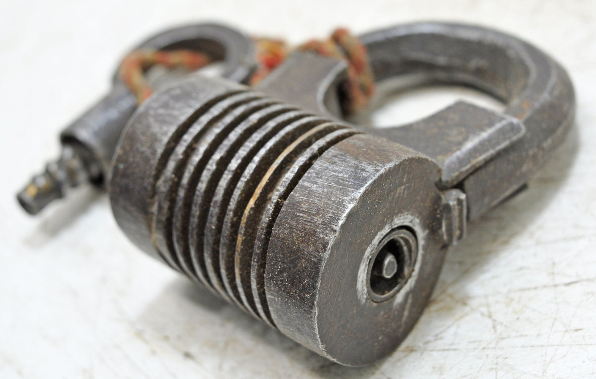 Antique Iron Spring Lever System Pad Lock Original Old Hand Crafted