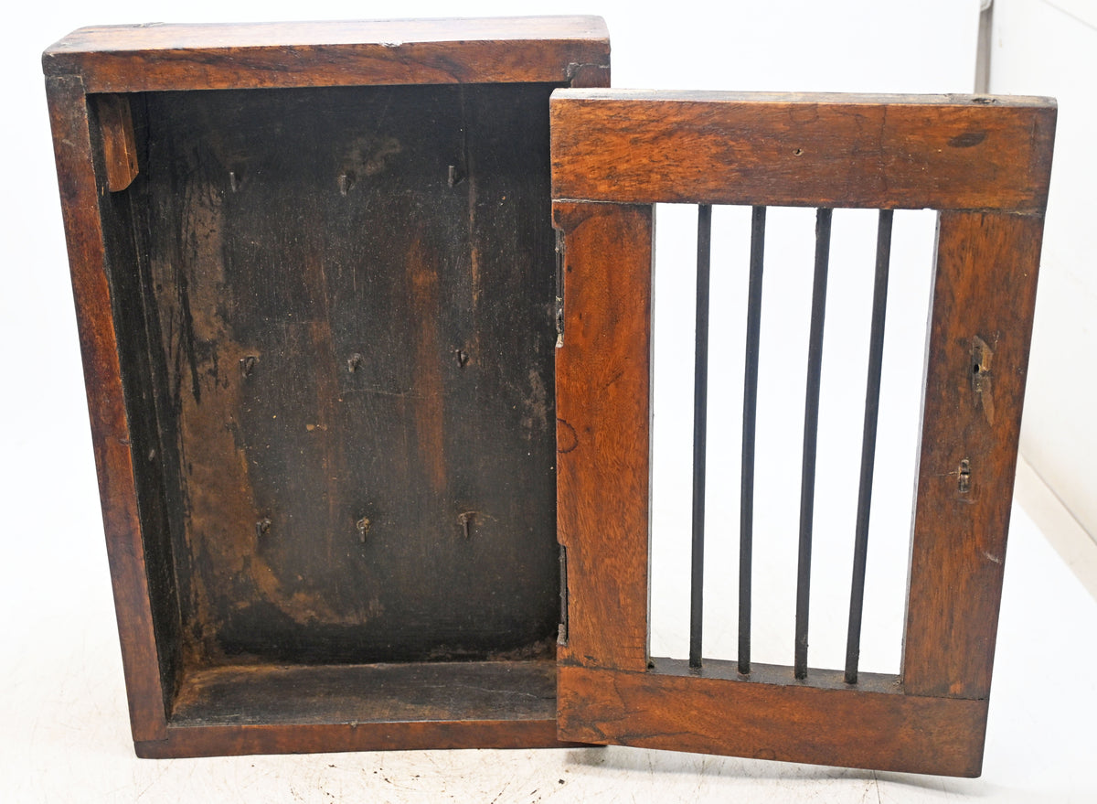 Vintage Wooden Wall Key Hanging Cabinet Box Original Old Hand Crafted