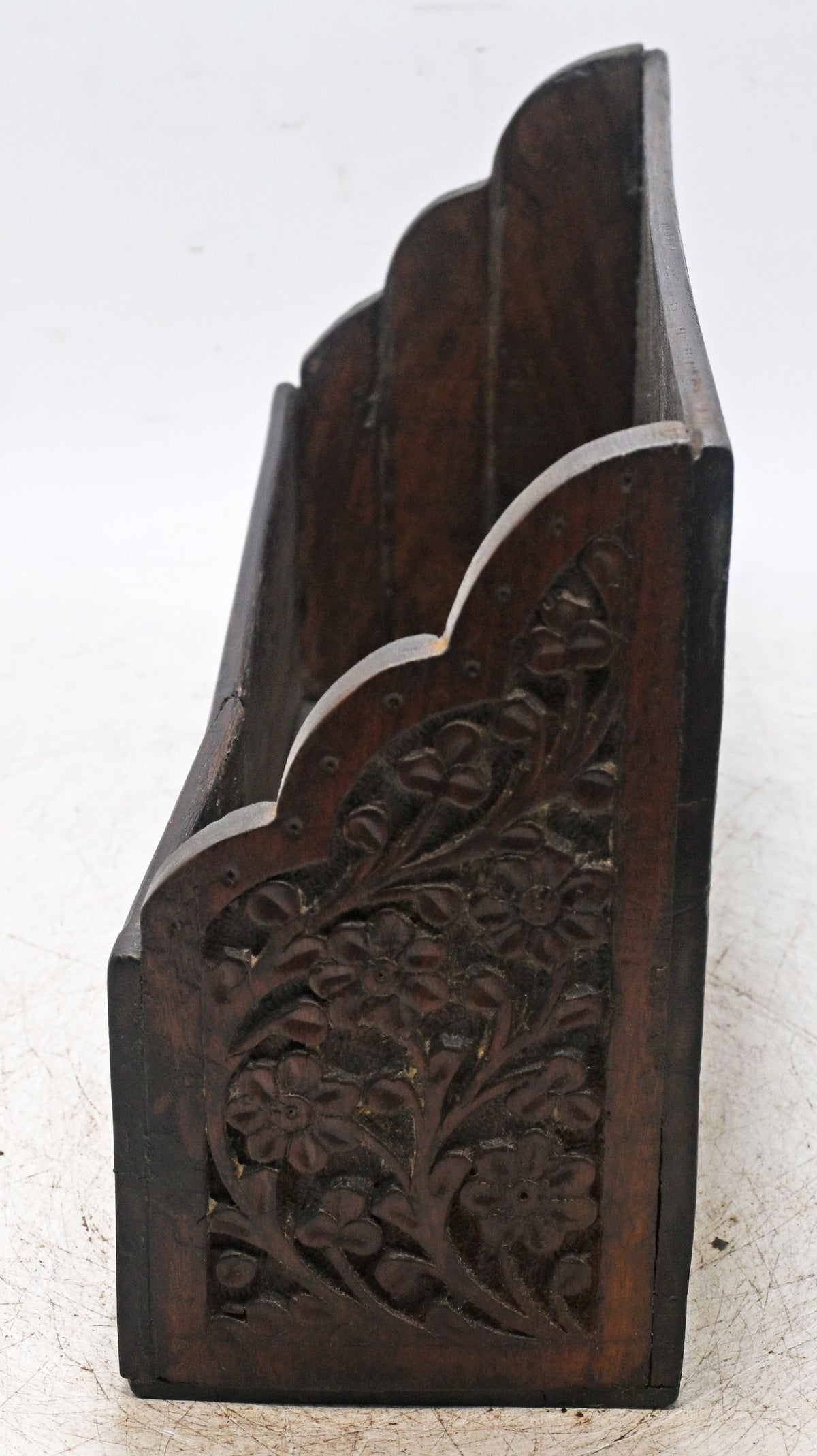 Vintage Wooden Paper Tray Original Old Fine Hand Crafted Carved