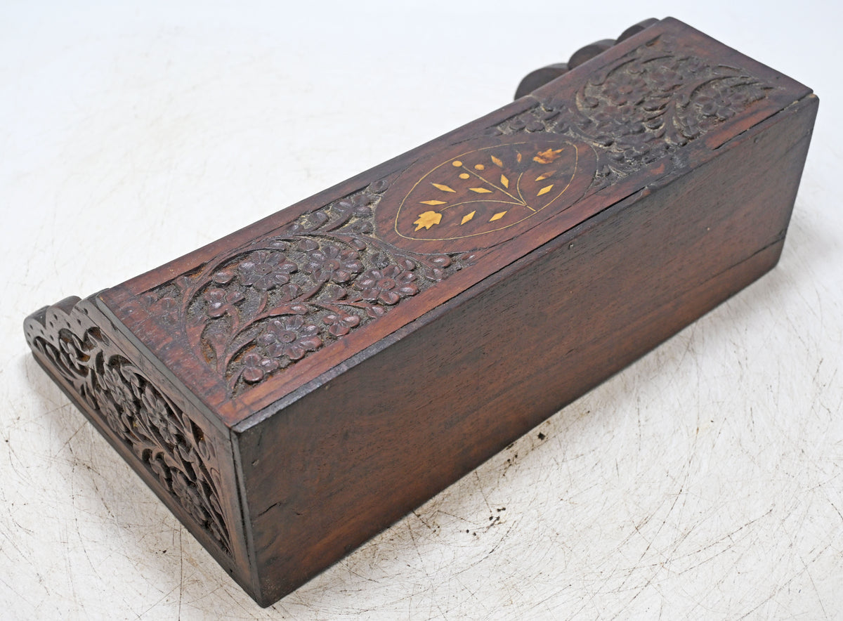Vintage Wooden Paper Tray Original Old Fine Hand Crafted Carved