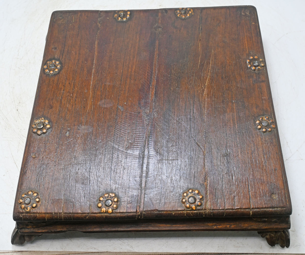 Antique Wooden Floor Sitting Bajot Low Stool Original Old Fine Hand Carved