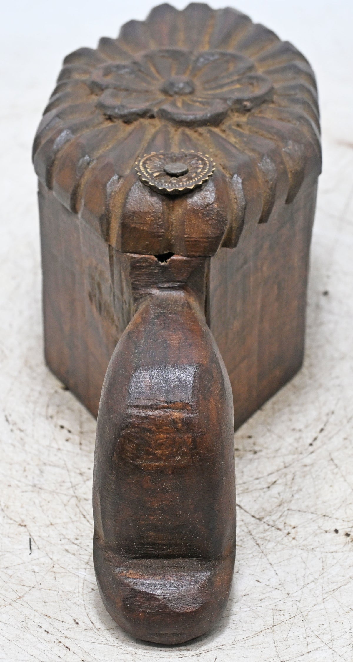 Antique Wooden Kitchenware Spice Box Original Old Hand Carved