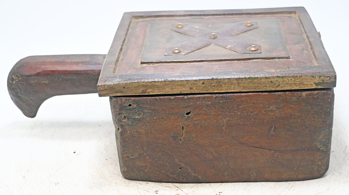 Antique Wooden Kitchenware Spice Box Original Old Hand Carved