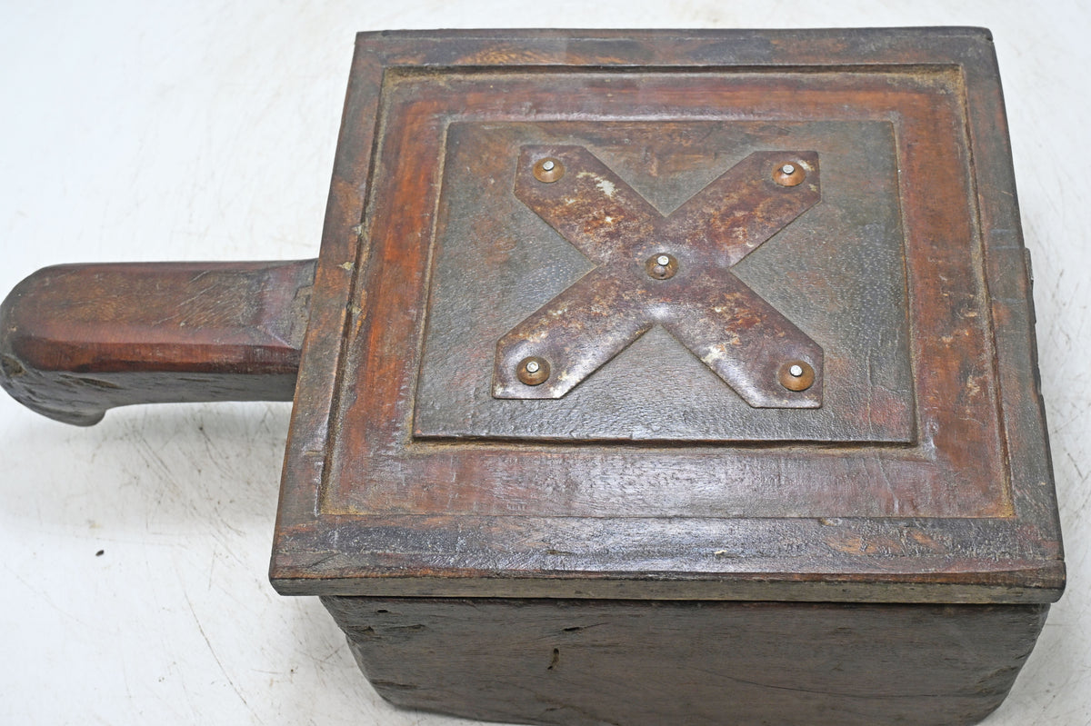 Antique Wooden Kitchenware Spice Box Original Old Hand Carved
