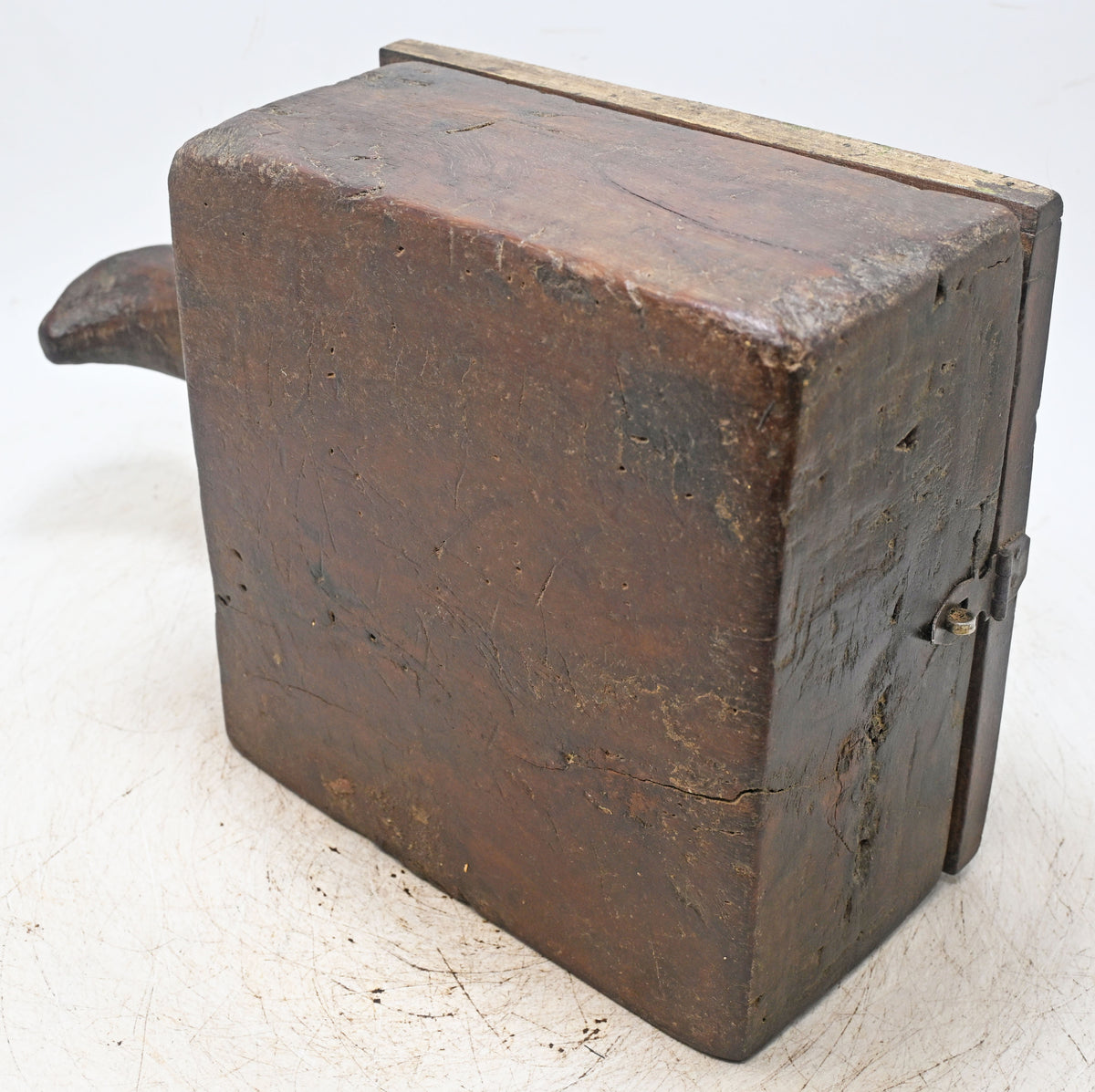 Antique Wooden Kitchenware Spice Box Original Old Hand Carved