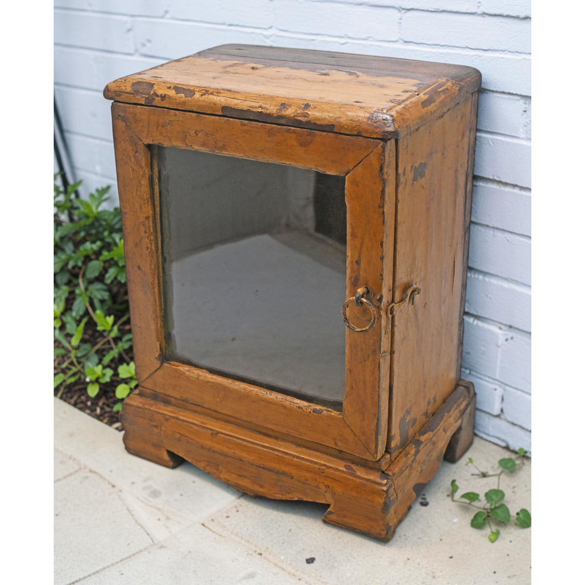 Antique Wooden Showcase Box Original Old Hand Crafted