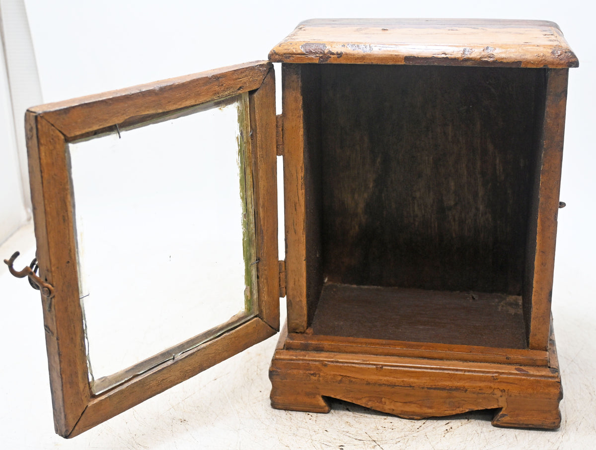 Antique Wooden Showcase Box Original Old Hand Crafted