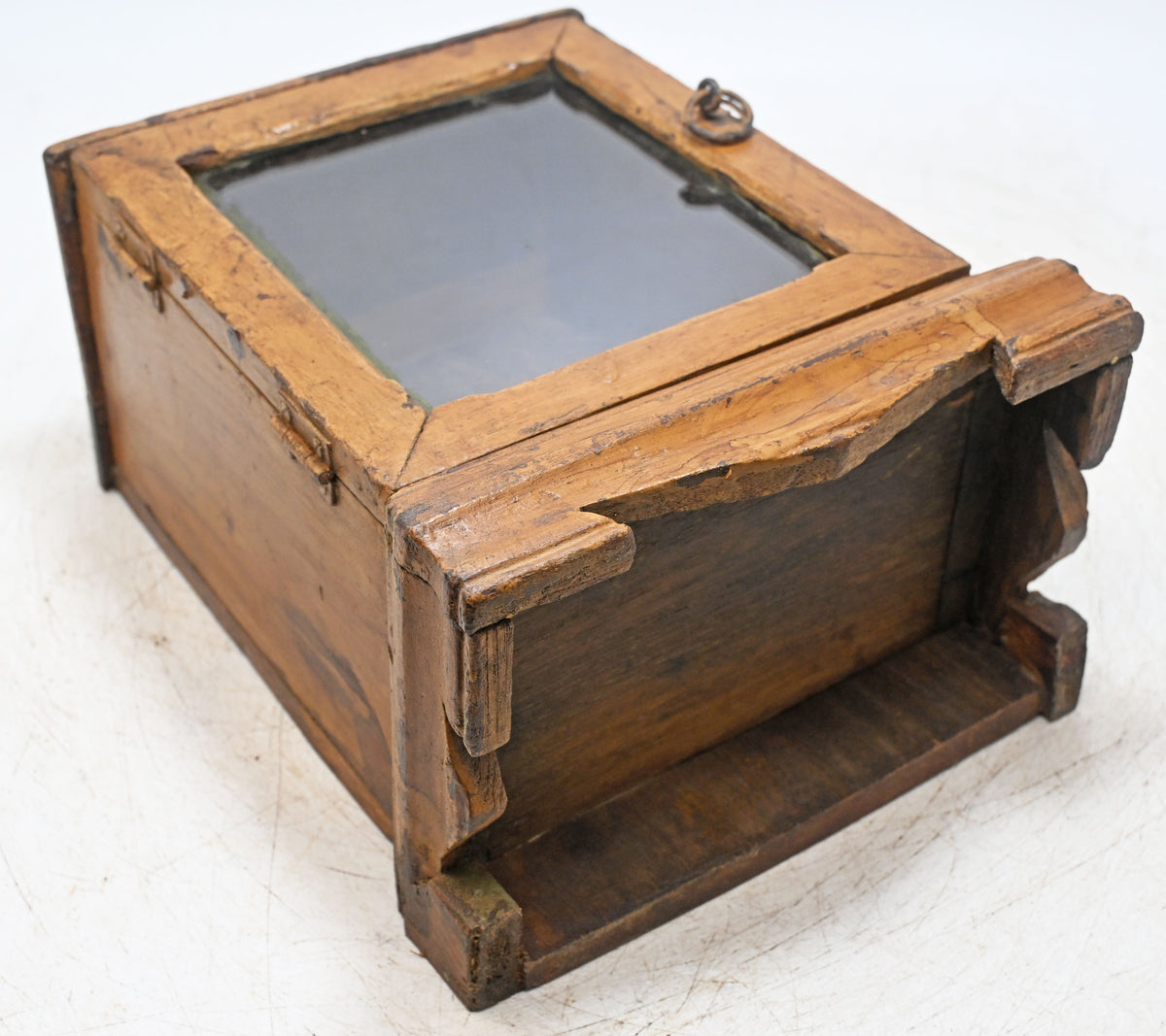 Antique Wooden Showcase Box Original Old Hand Crafted
