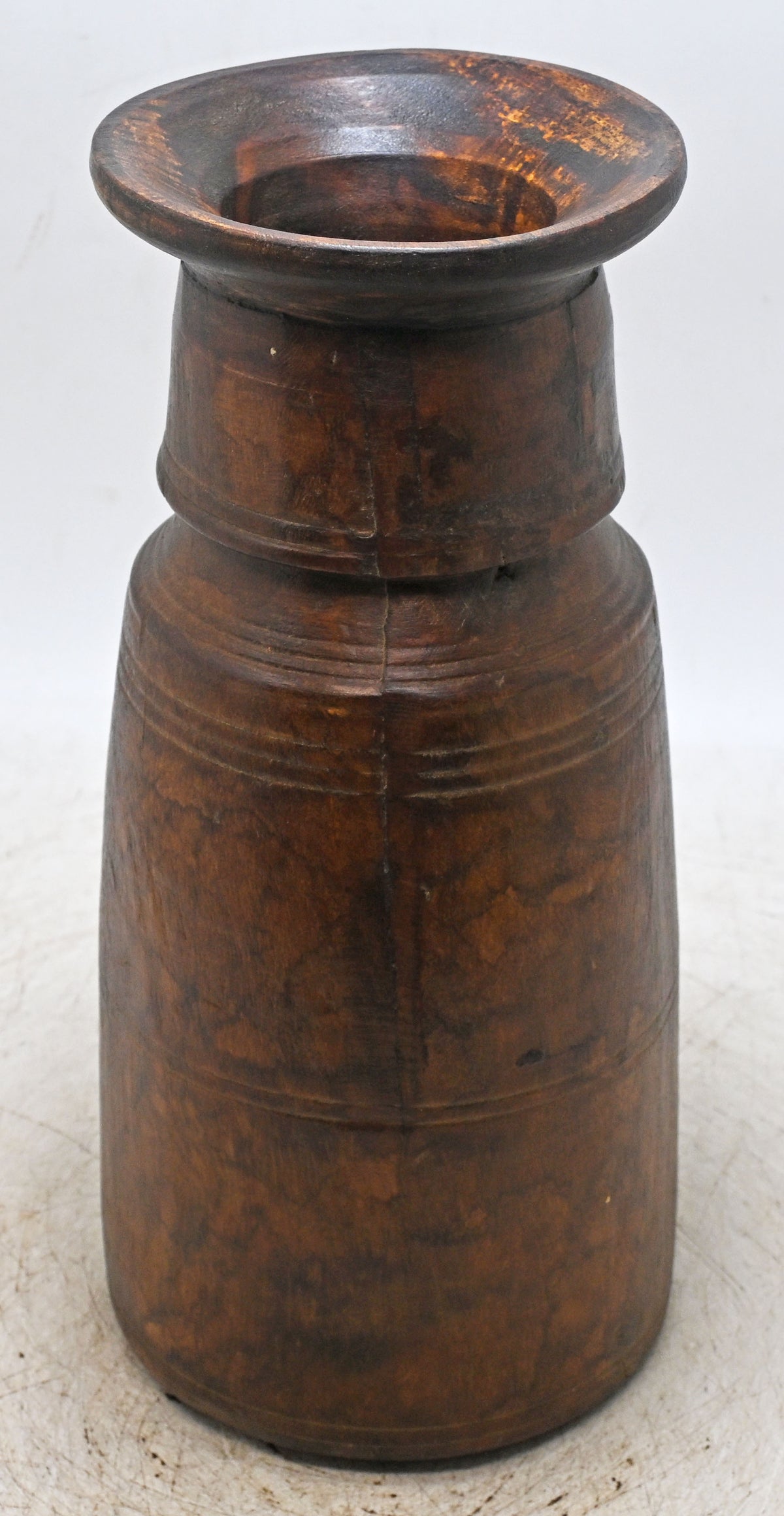 Antique Wooden Himalayan Water Storage Pot Original Old Hand Crafted