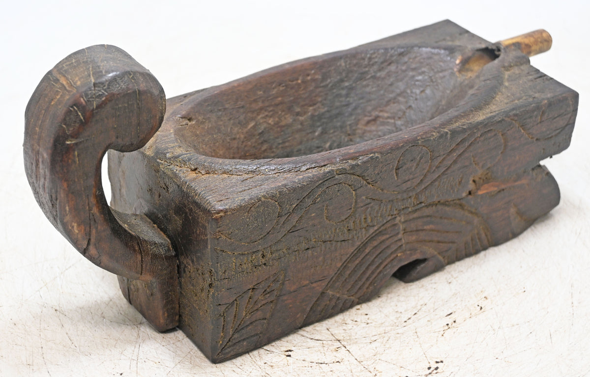 Antique Wooden Opium Water Kharal Bowl Original Old Fine Hand Carved