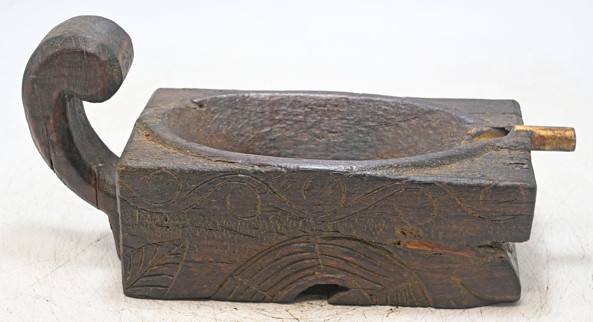 Antique Wooden Opium Water Kharal Bowl Original Old Fine Hand Carved
