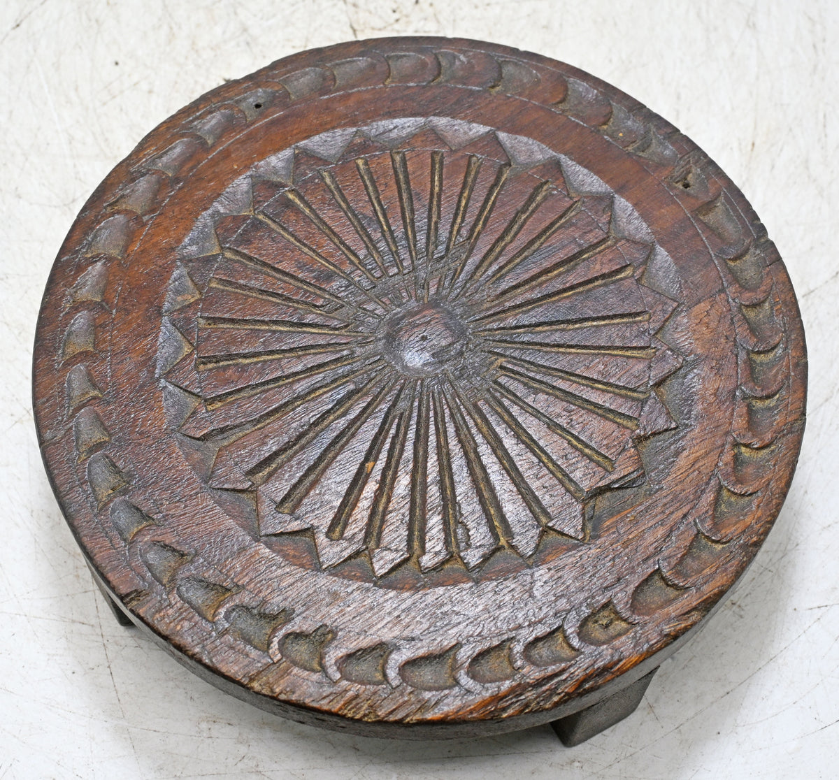 Antique Wooden Sweet Making Mould Plate Original Old hand Carved