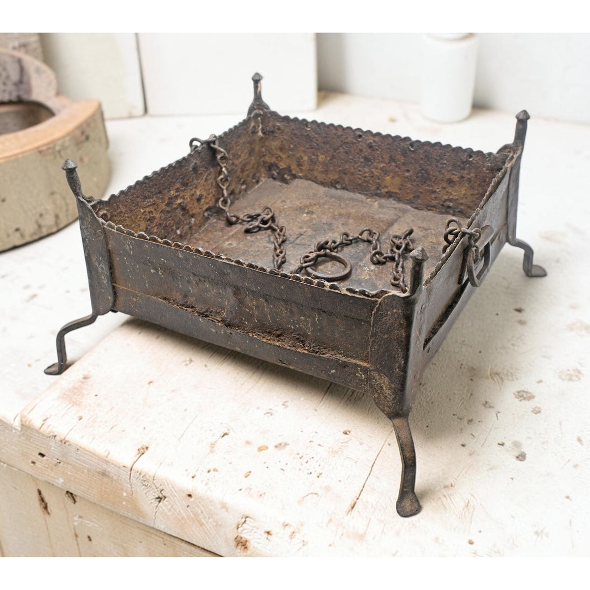 Antique Iron Travelling Fire Pit Sigdi Original Old Hand Crafted
