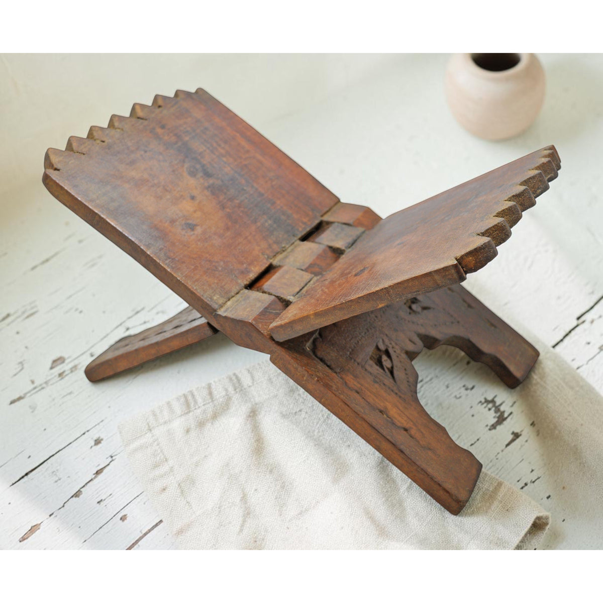 Antique Wooden Holy Quran Book Stand Original Old Fine Hand Crafted Carved