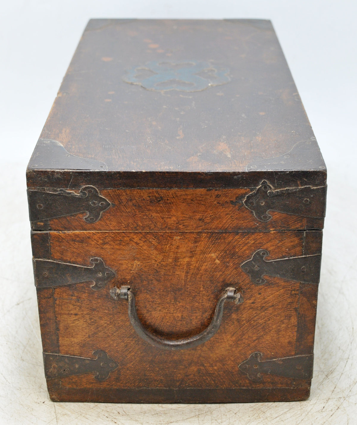 Vintage Wooden Long Storage Chest Box Original Old Hand Crafted Metal Fitted