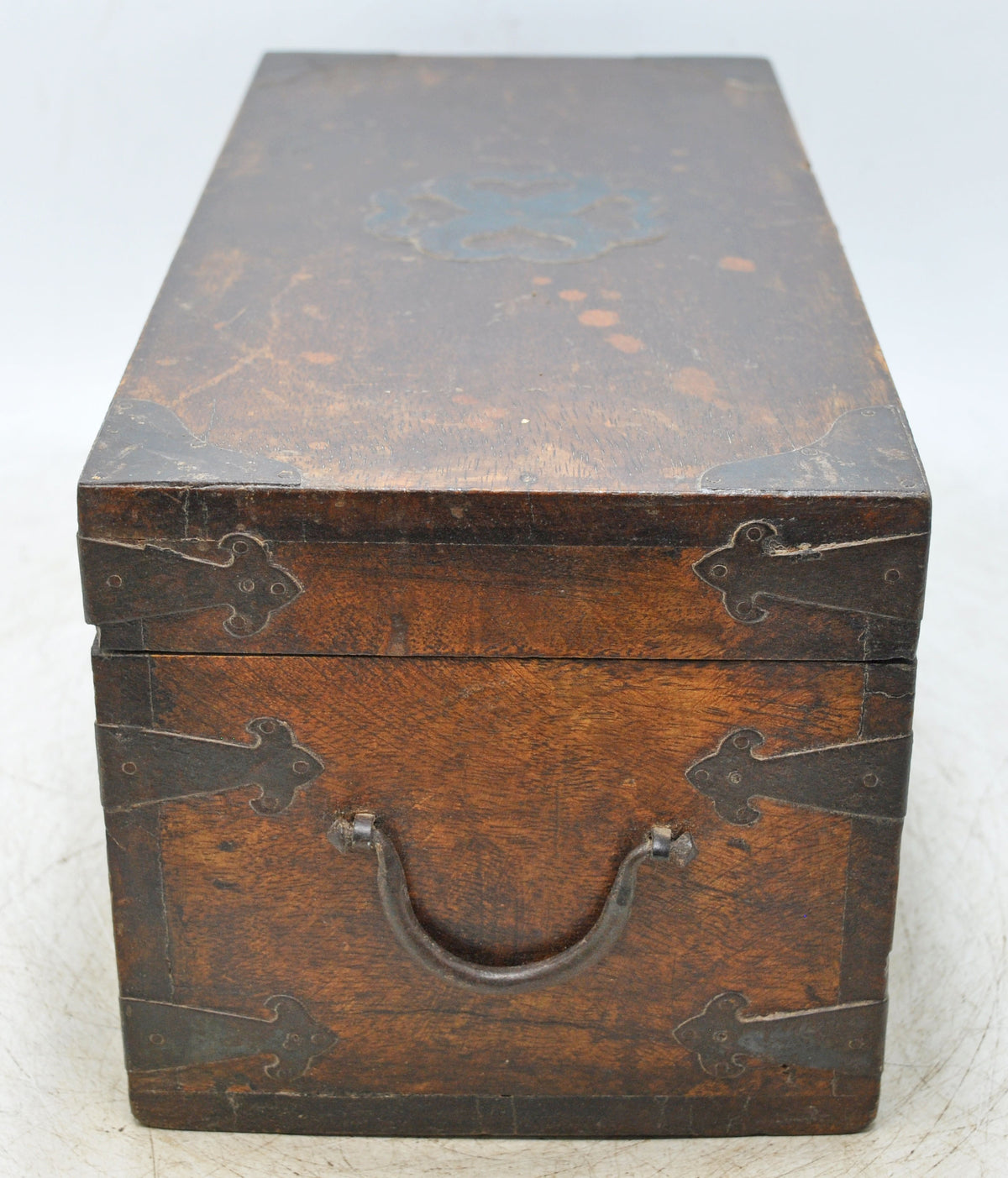 Vintage Wooden Long Storage Chest Box Original Old Hand Crafted Metal Fitted