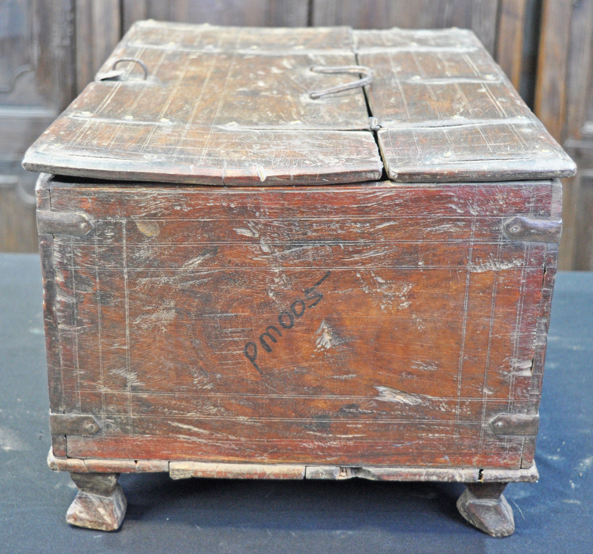 Antique Wooden Storage Chest Box Original Old Fine Hand Crafted Rustic Painted