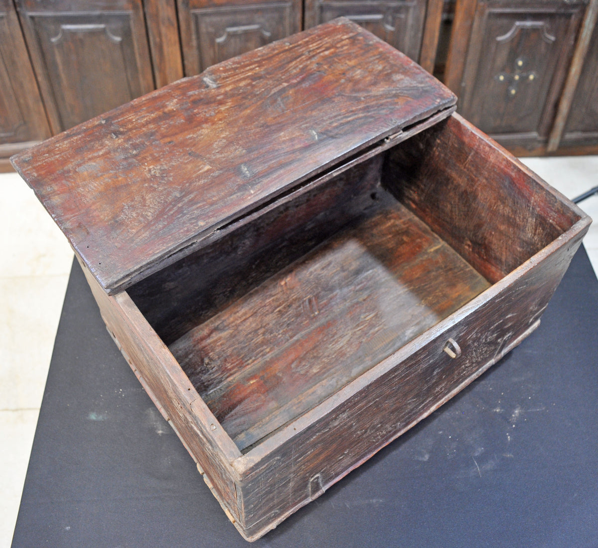 Antique Wooden Storage Chest Box Original Old Fine Hand Crafted Rustic Painted