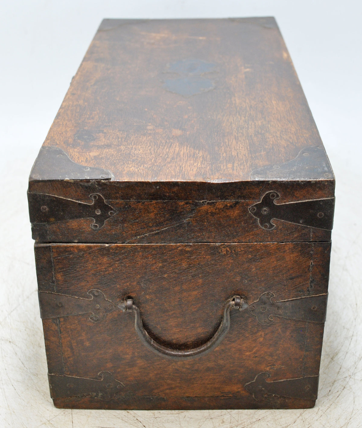 Vintage Wooden Long Storage Chest Box Original Old Hand Crafted Metal Fitted