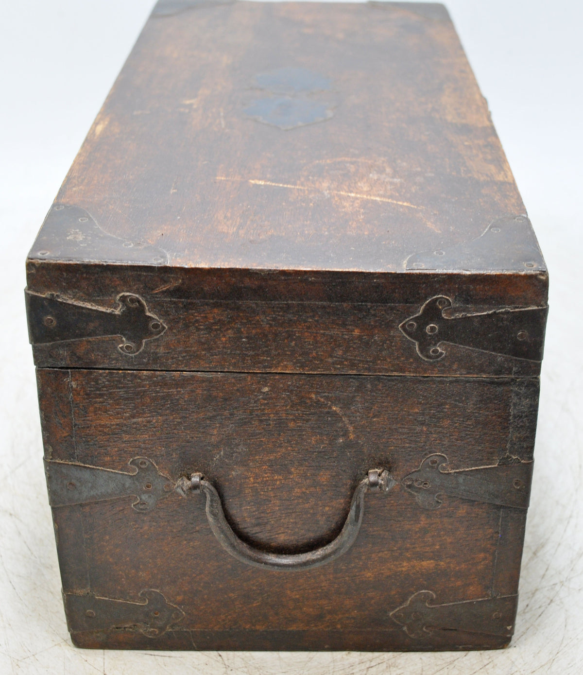 Vintage Wooden Long Storage Chest Box Original Old Hand Crafted Metal Fitted