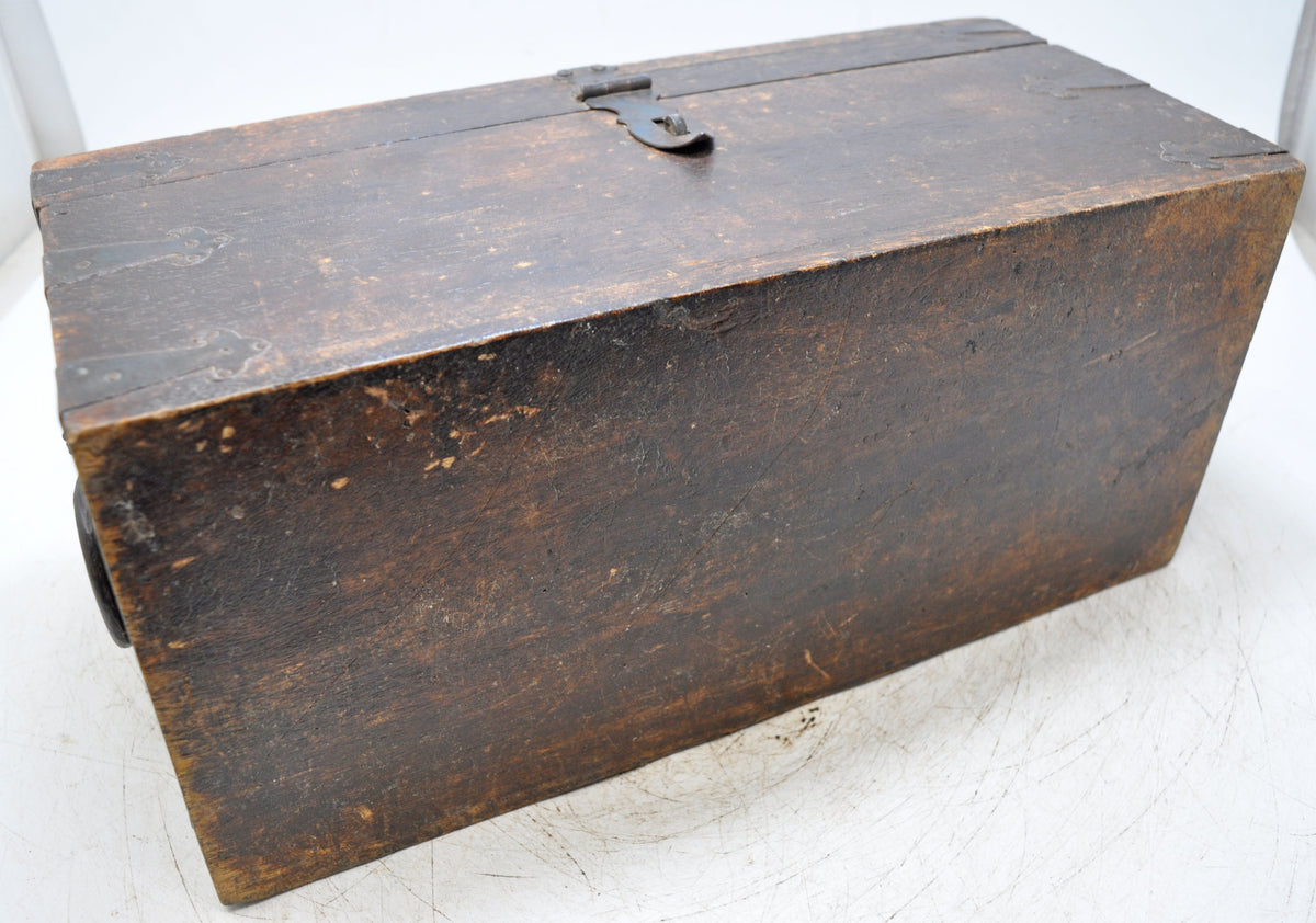 Vintage Wooden Long Storage Chest Box Original Old Hand Crafted Metal Fitted