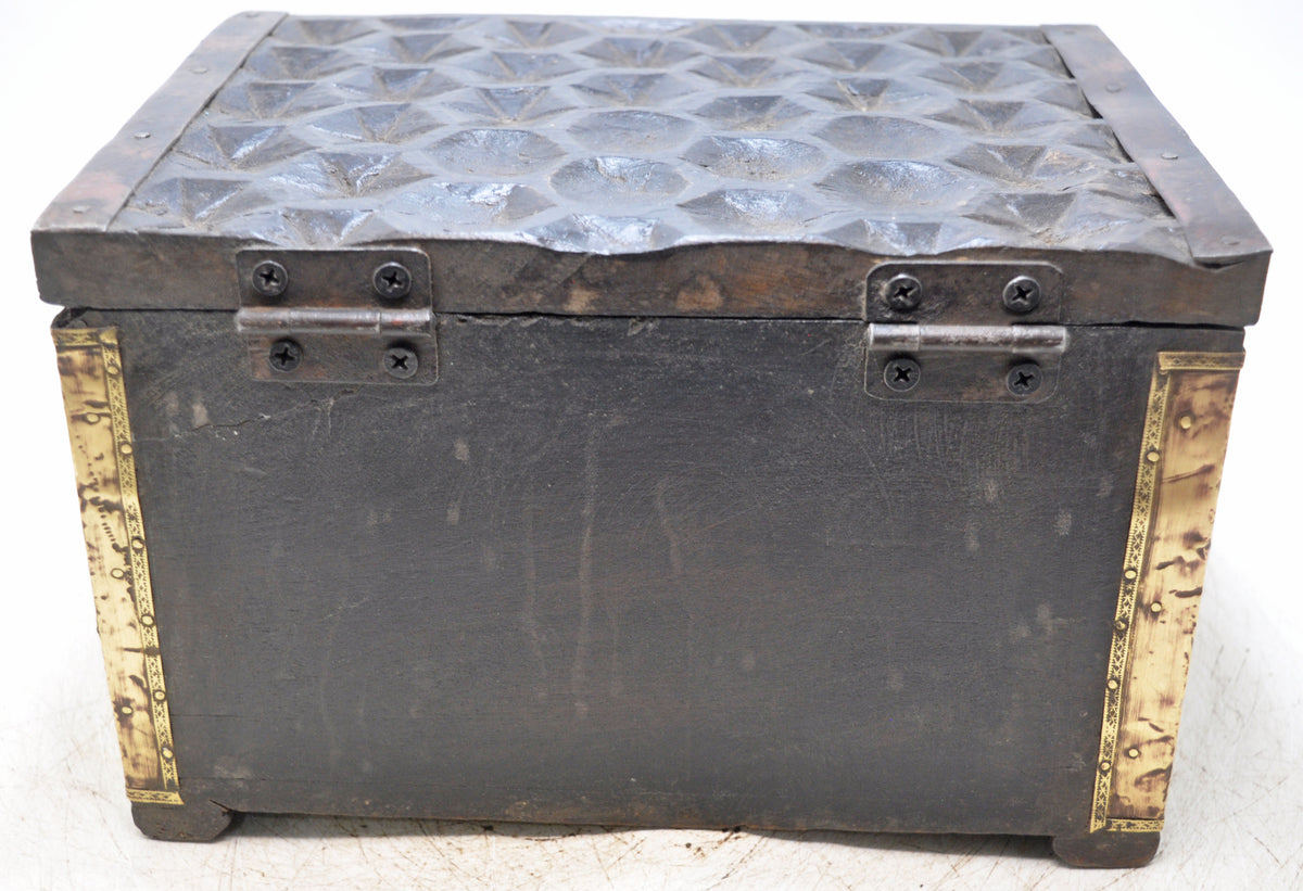 Vintage Wooden Fine Storage Box Original Old Hand Crafted Brass Fitted