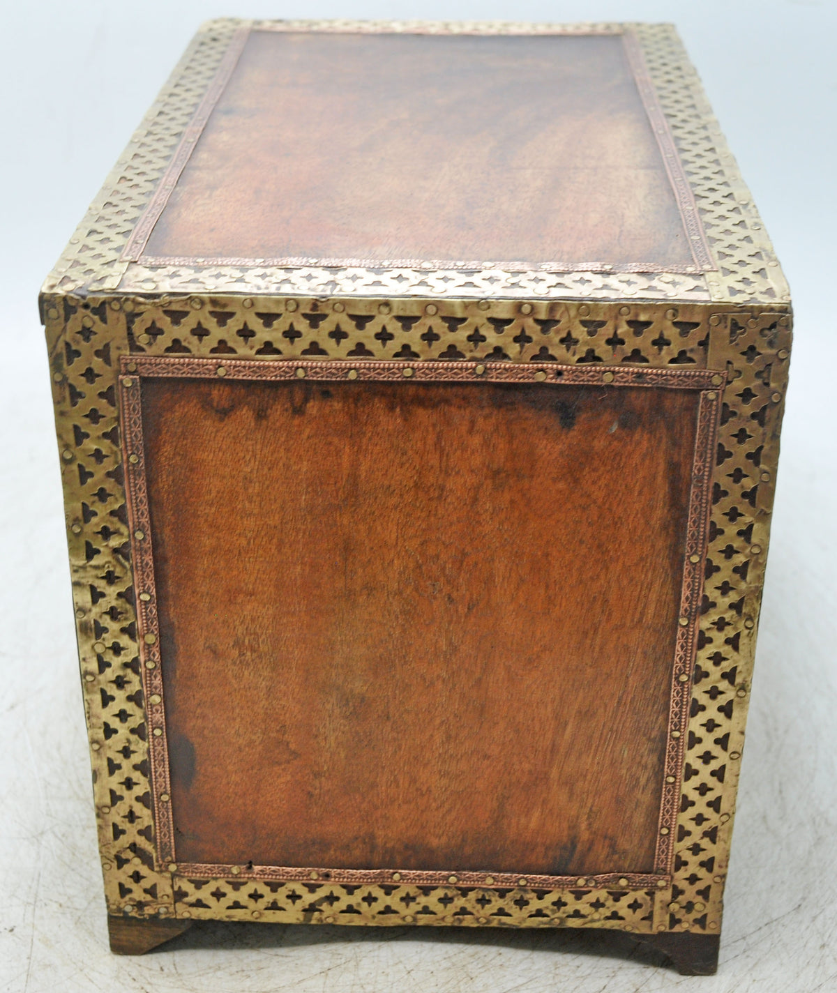 Vintage Wooden Mini Cabinet Storage Box Original Old Brass Fitted