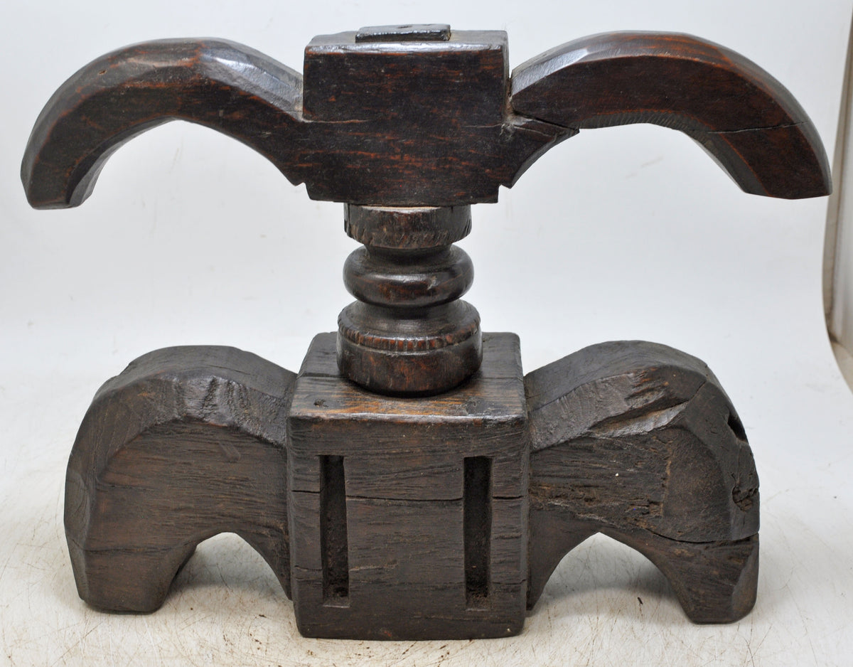 Antique Wooden Large Kitchenware Juicer Original Old Hand Carved