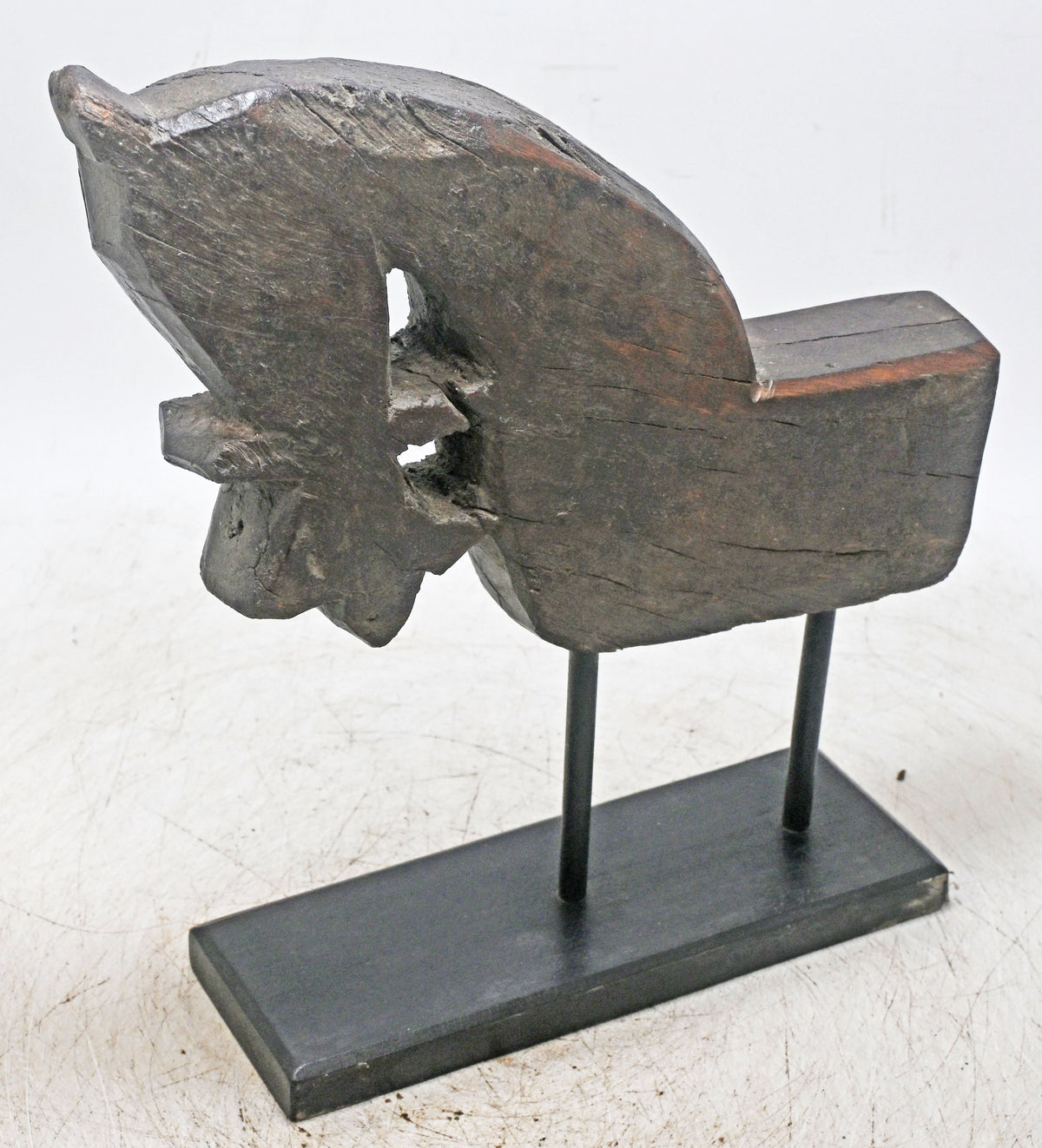 Antique Wooden Architectural Horse Head Bust Figurine Original Old Hand Carved