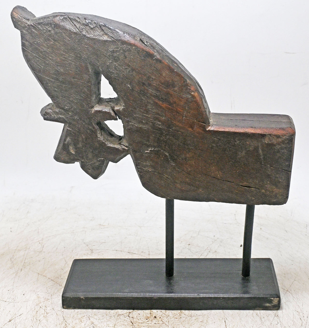 Antique Wooden Architectural Horse Head Bust Figurine Original Old Hand Carved