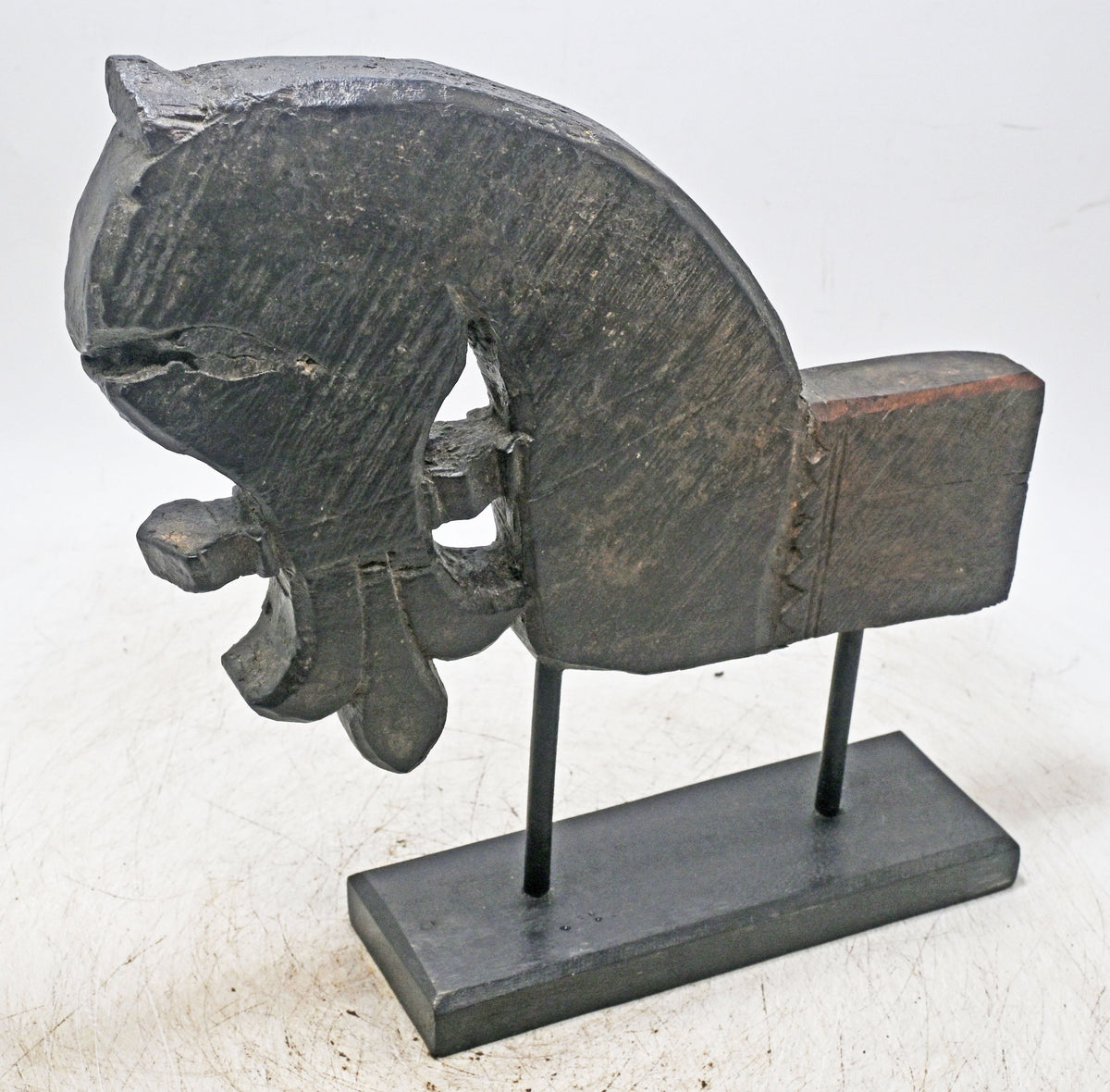 Antique Wooden Architectural Horse Head Bust Figurine Original Old Hand Carved