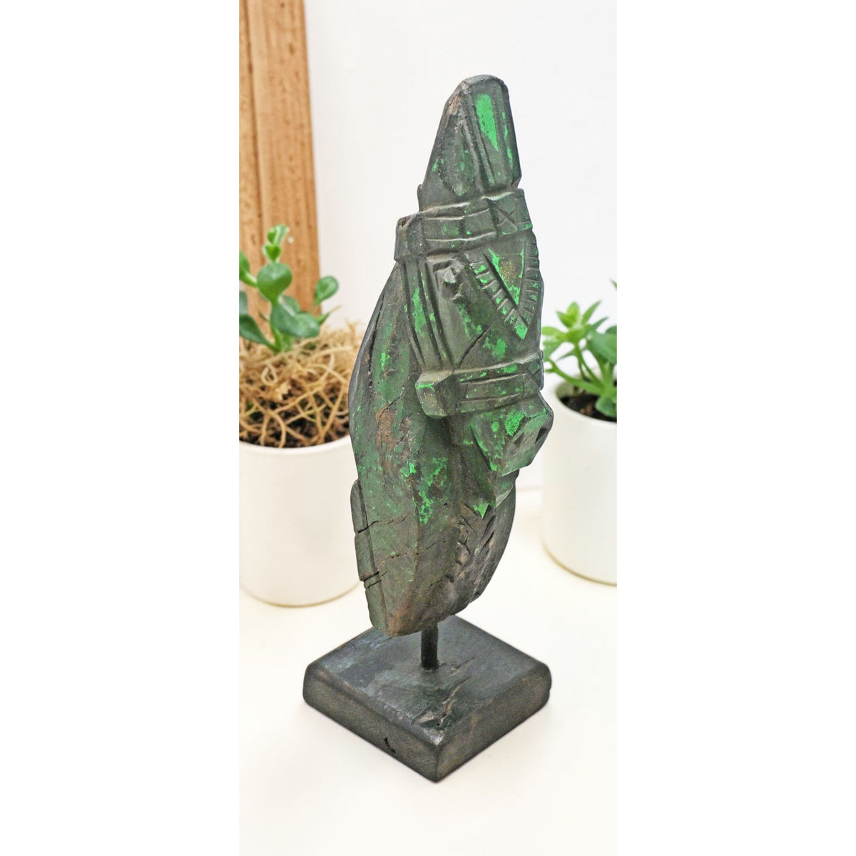 Antique Wooden Architectural Horse Head Bust Figurine Original Old Hand Carved