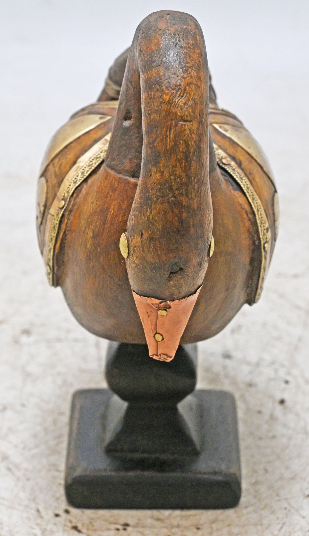 Vintage Wooden Duck Bird Figurine Original Old Hand Carved