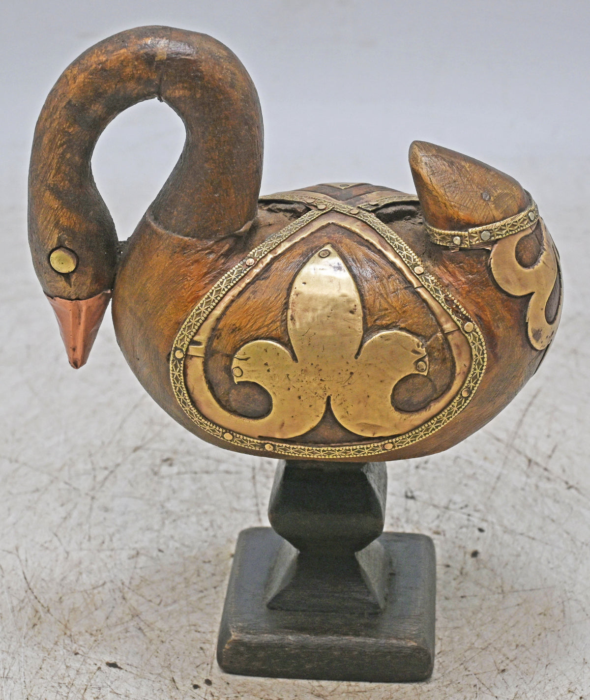 Vintage Wooden Duck Bird Figurine Original Old Hand Carved
