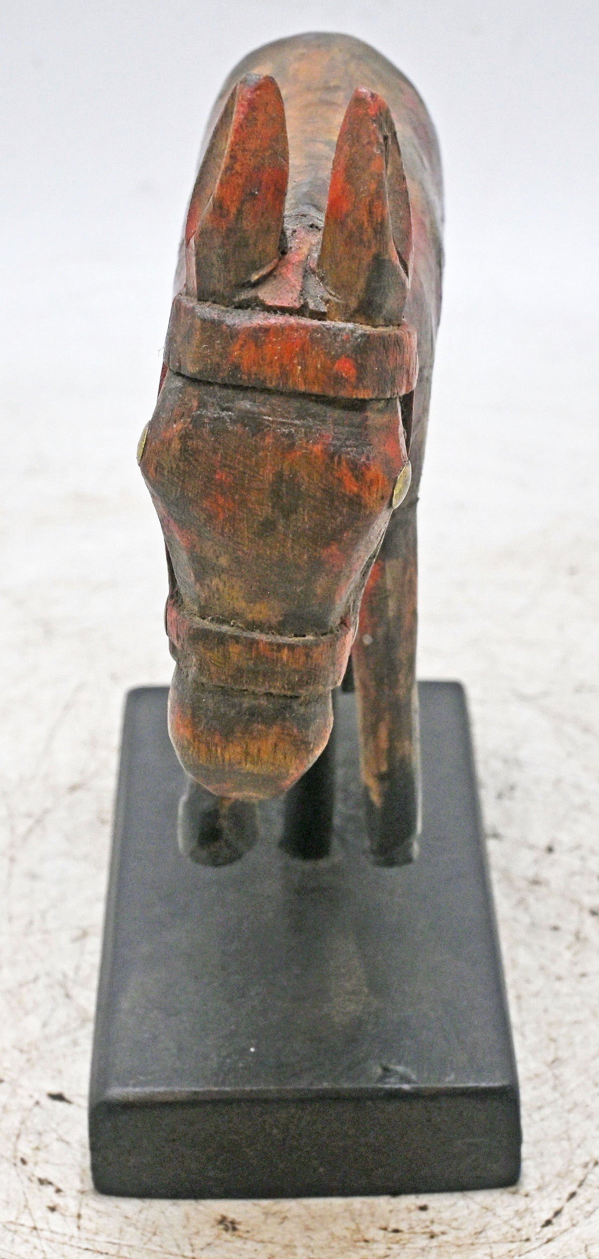 Vintage Wooden Horse Figurine on Stand Original Old Fine Hand Carved
