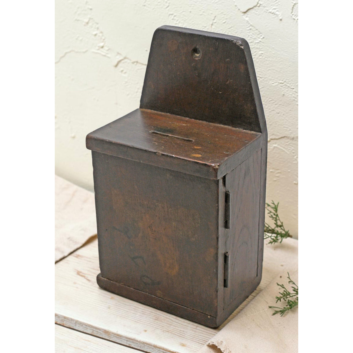 Antique Wooden Wall Hanging Letter Box Original Old Hand Crafted